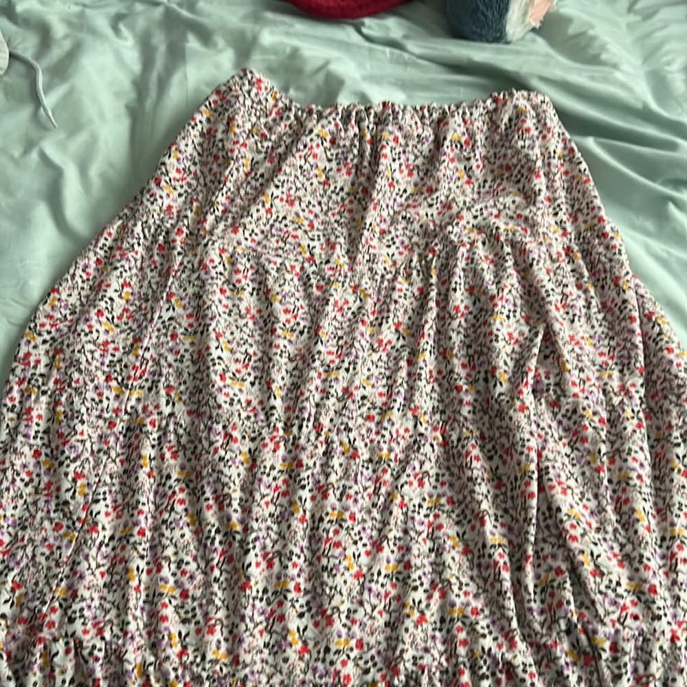 Indigo rose super soft flower long skirt